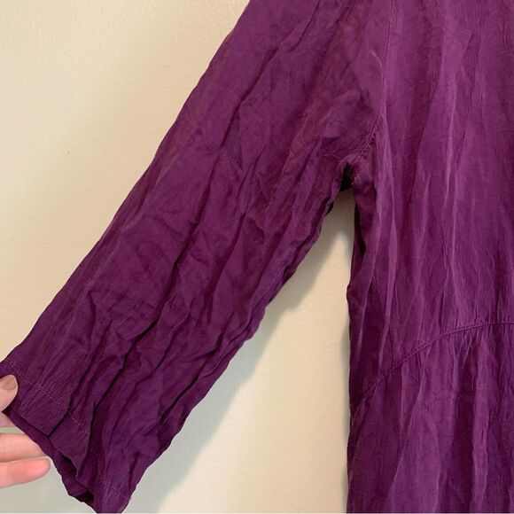 Click by Color Me Cotton Cupro Rayon lightweight Drape Dress purple large - Picture 3 of 8